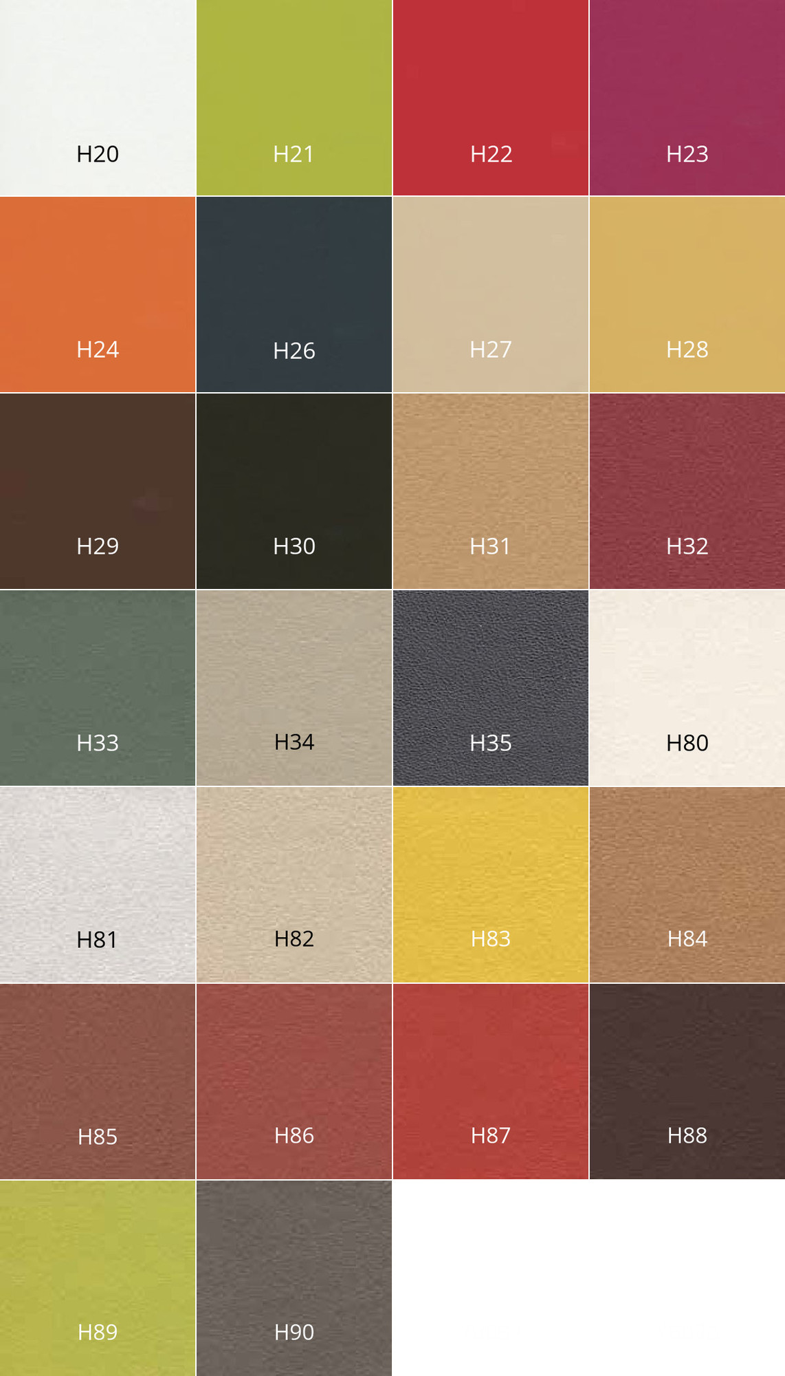 Pedrali H stofkaart Pedrali H stofkaart